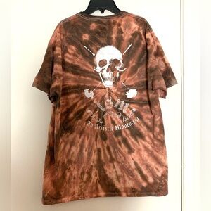 Vintage Fruit of the Loom Tie Dye Skull An Artistic Movement T-Shirt Tee Top L